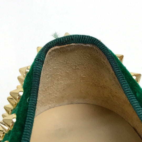 Christian Louboutin sneakers Velor green Studs mens 43 Used Authentic