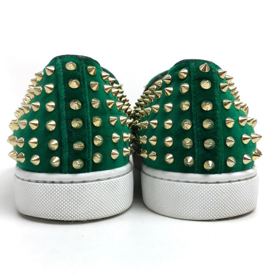 Christian Louboutin sneakers Velor green Studs mens 43 Used Authentic