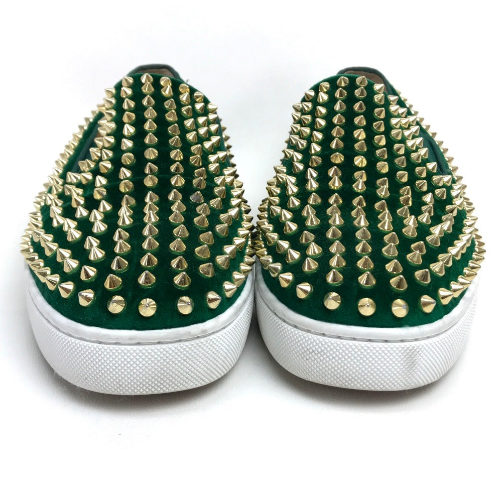 Christian Louboutin sneakers Velor green Studs mens 43 Used Authentic