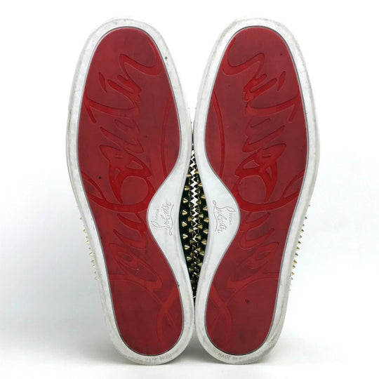 Christian Louboutin sneakers Velor green Studs mens 43 Used Authentic