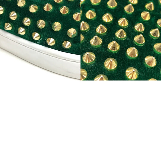 Christian Louboutin sneakers Velor green Studs mens 43 Used Authentic