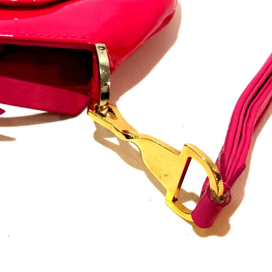 Christian Louboutin Clutch bag Patent leather Red enamel Party bag Women Used Authentic