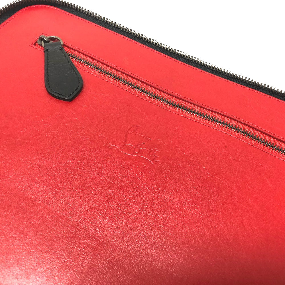 Christian Louboutin iPad case leather black Spike studs Women Used Authentic