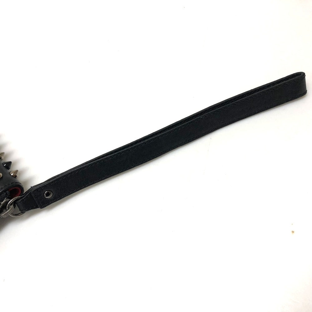 Christian Louboutin iPad case leather black Spike studs Women Used Authentic