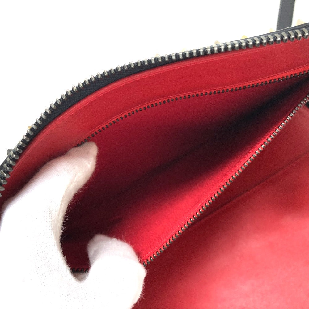 Christian Louboutin iPad case leather black Spike studs Women Used Authentic