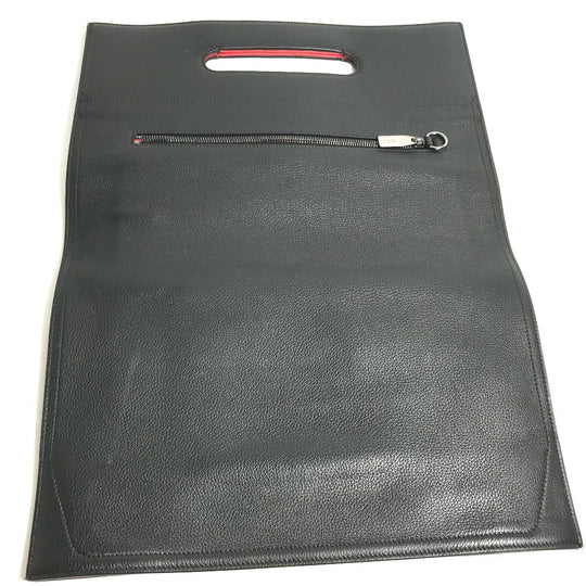 Christian Louboutin Handbag Rubber / leather black Two fold logo mens Used Authentic