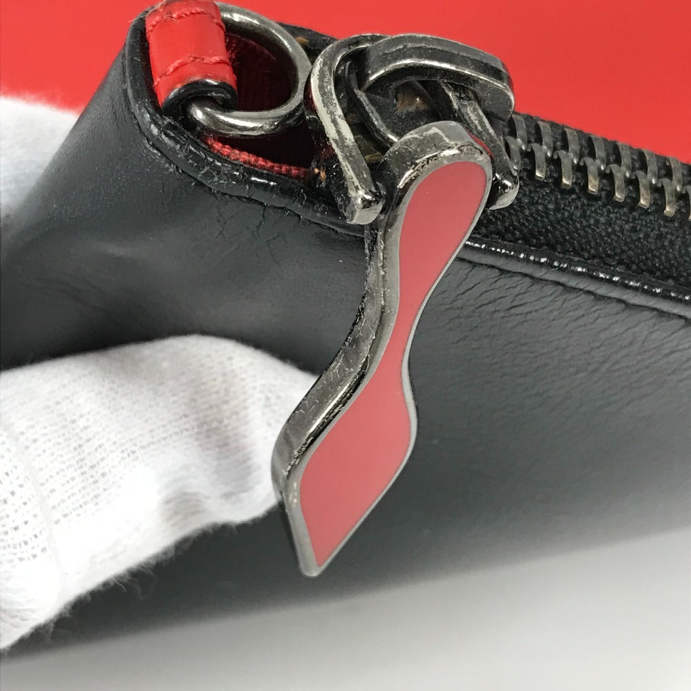 Christian Louboutin Clutch bag leather black logo mens Used Authentic