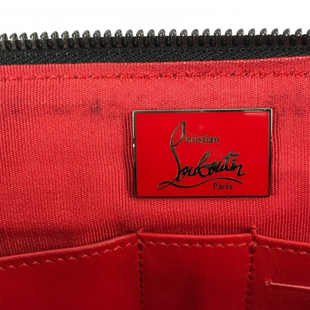 Christian Louboutin Clutch bag leather black logo mens Used Authentic