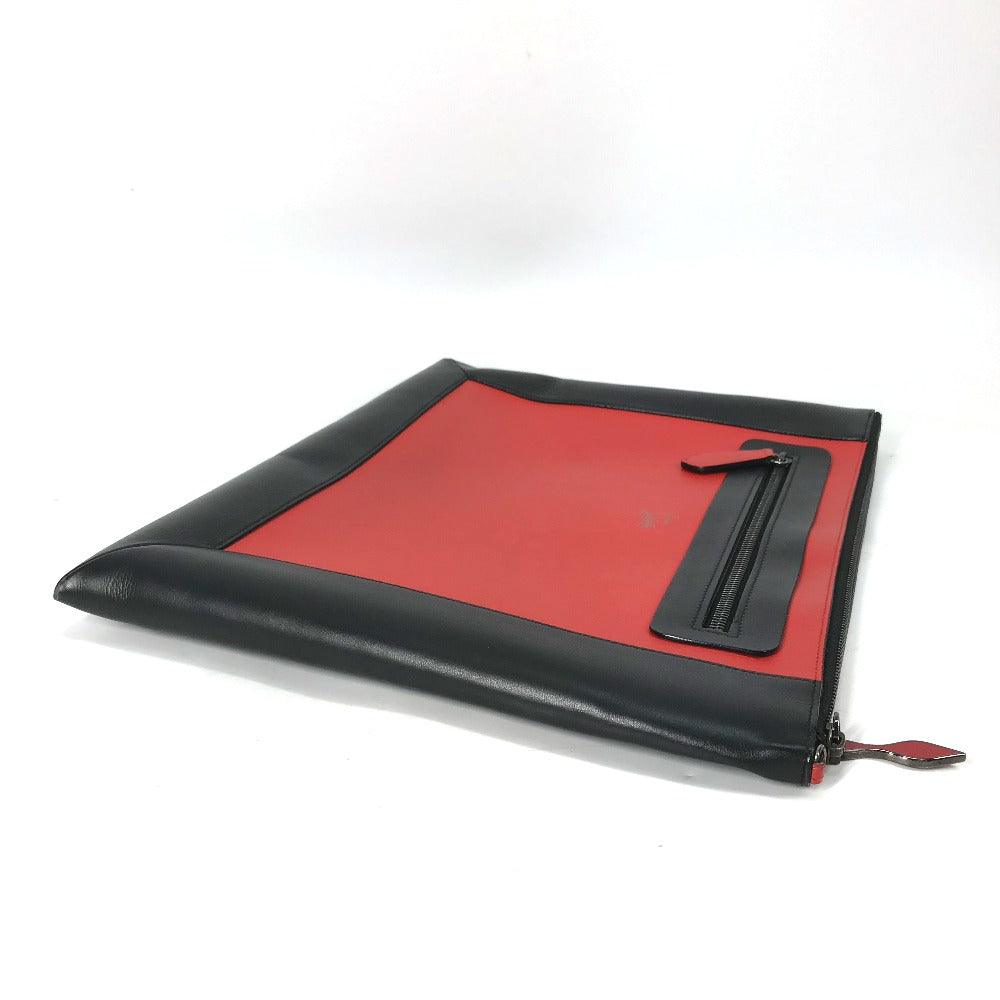 Christian Louboutin Clutch bag leather black logo mens Used Authentic