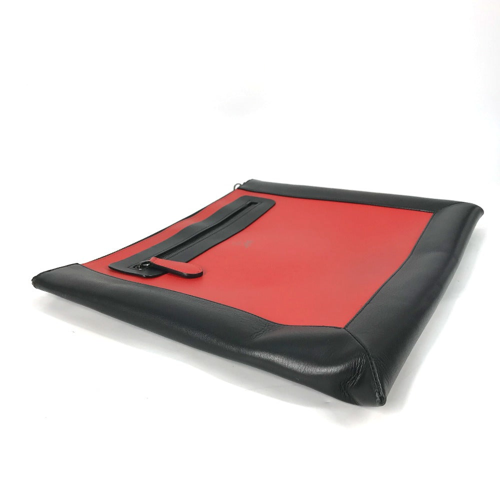 Christian Louboutin Clutch bag leather black logo mens Used Authentic