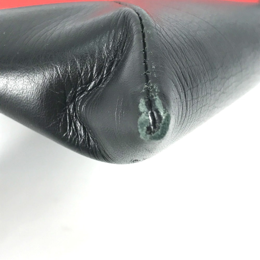Christian Louboutin Clutch bag leather black logo mens Used Authentic