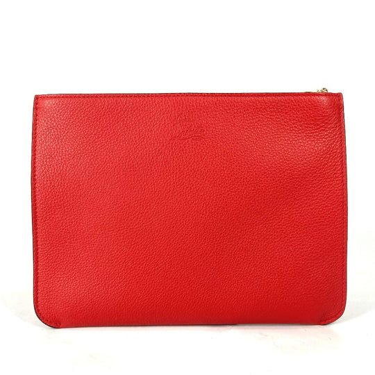 Christian Louboutin Clutch bag 1185073 leather black Heart charm with logo Women Used Authentic