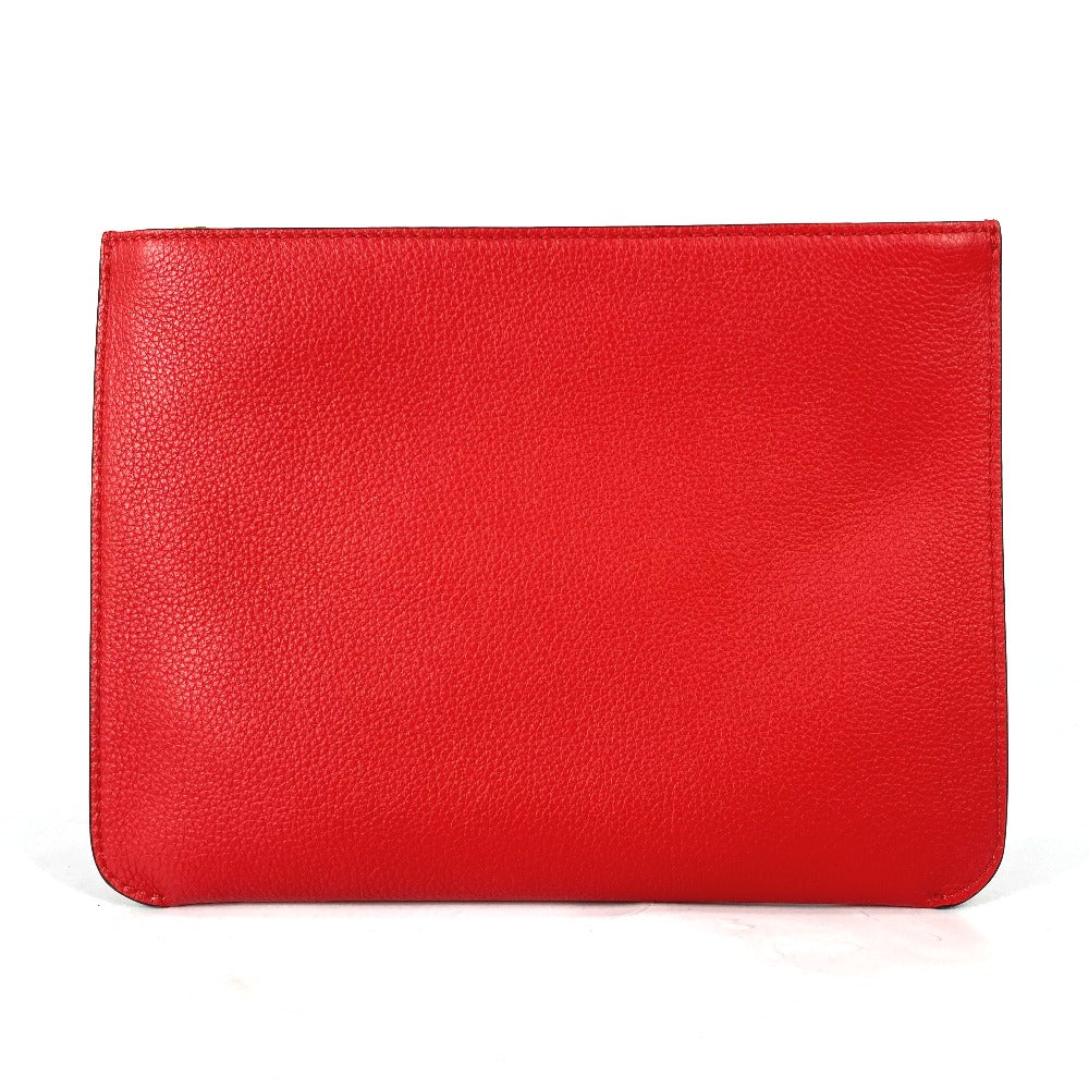 Christian Louboutin Clutch bag 1185073 leather black Heart charm with logo Women Used Authentic