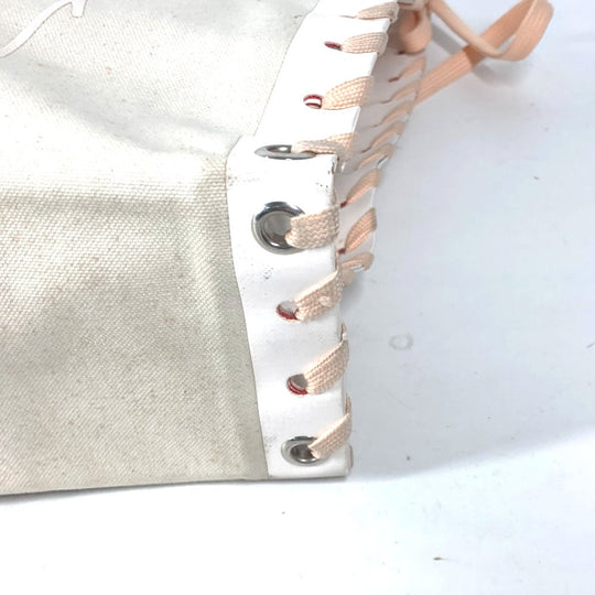 Christian Louboutin Shoulder Bag Canvas / leather white Vertical Tote Bag CABALACE Women Used Authentic