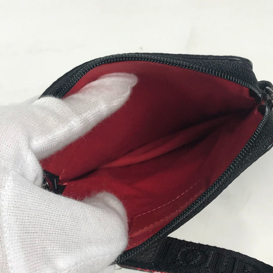 Christian Louboutin Shoulder Bag Canvas / leather black CL logo mens Used Authentic