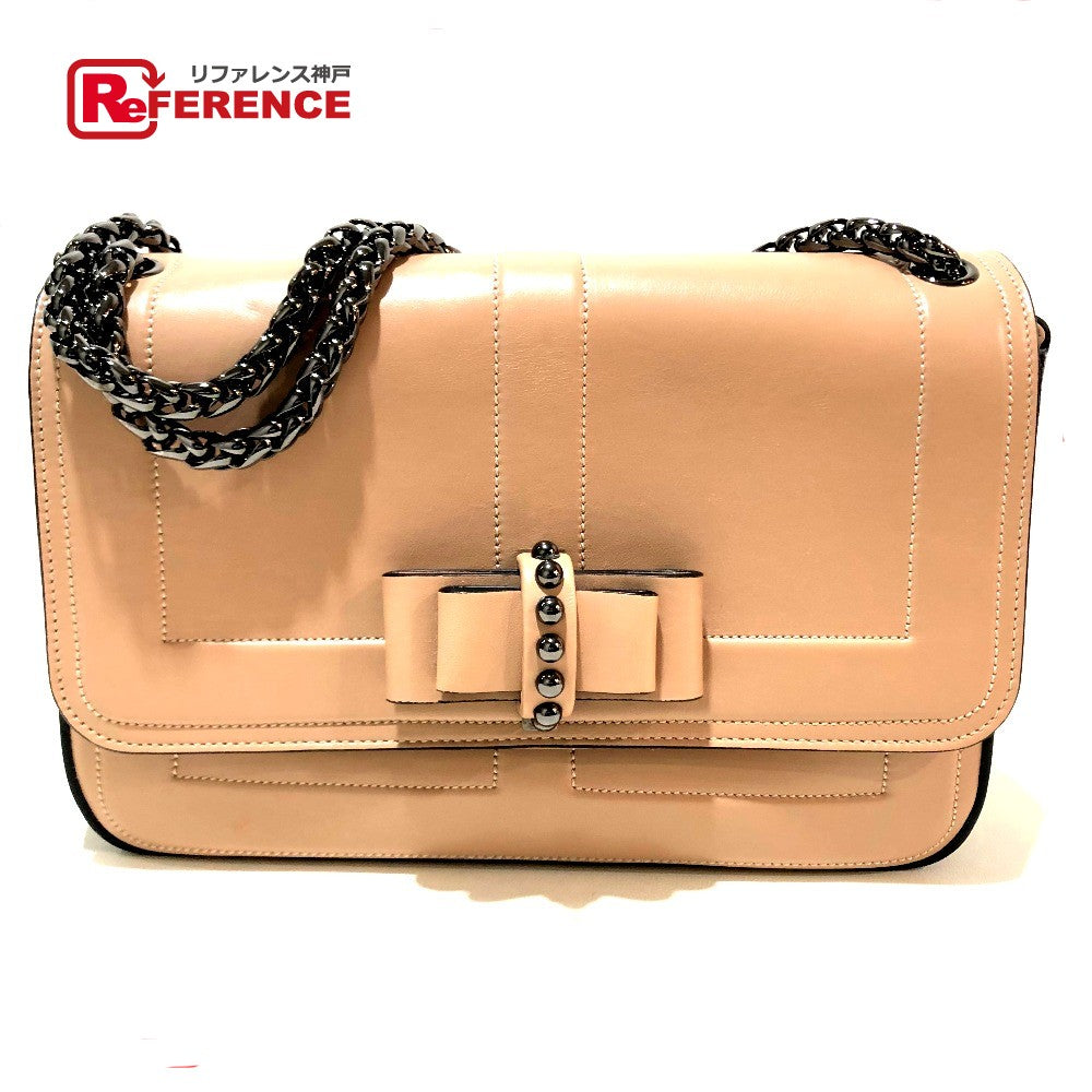 Christian Louboutin Shoulder Bag 1135015 leather beige Sweet charity Women Used Authentic