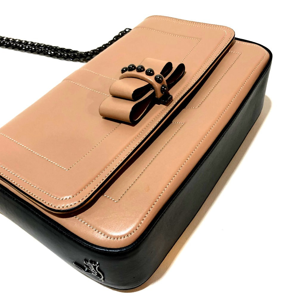 Christian Louboutin Shoulder Bag 1135015 leather beige Sweet charity Women Used Authentic