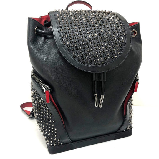 Christian Louboutin Backpack 1165167 leather black Spike studs Explorer Funk Women Used Authentic