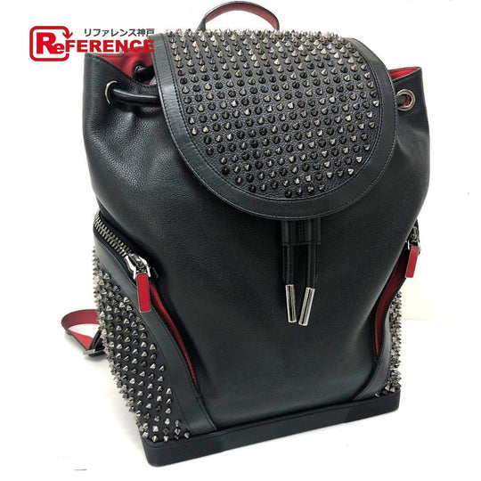 Christian Louboutin Backpack 1165167 leather black Spike studs Explorer Funk Women Used Authentic