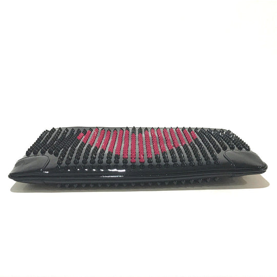 Christian Louboutin Clutch bag Patent leather black Spike Tads Rubi Posh Valentine Women Used Authentic