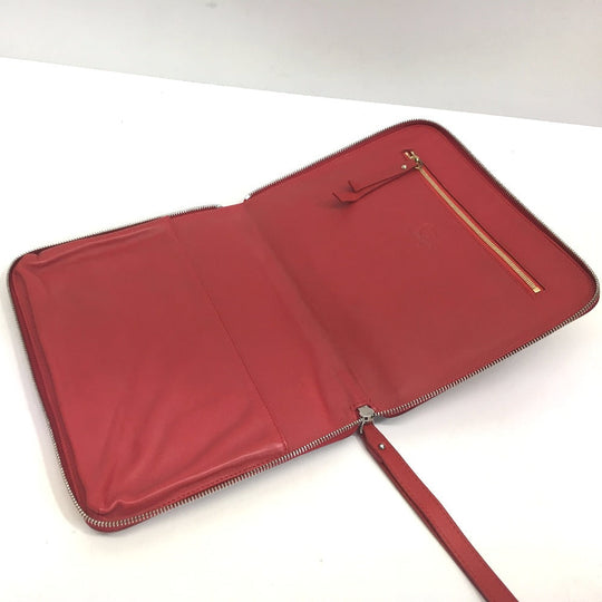Christian Louboutin iPad case Enamel / leather Red Spike studs Clutch bag unisex(Unisex) Used Authentic