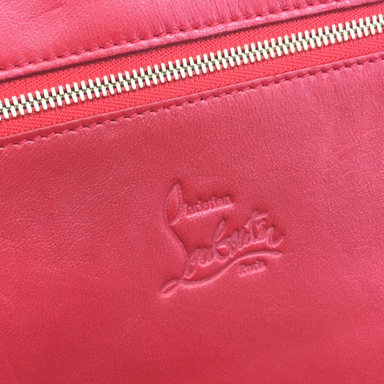 Christian Louboutin iPad case Enamel / leather Red Spike studs Clutch bag unisex(Unisex) Used Authentic