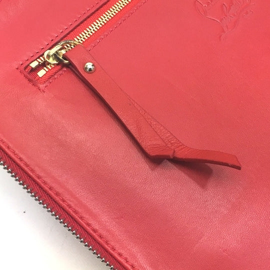 Christian Louboutin iPad case Enamel / leather Red Spike studs Clutch bag unisex(Unisex) Used Authentic