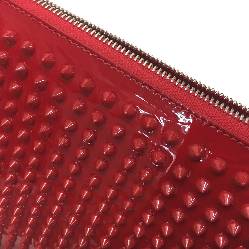 Christian Louboutin iPad case Enamel / leather Red Spike studs Clutch bag unisex(Unisex) Used Authentic