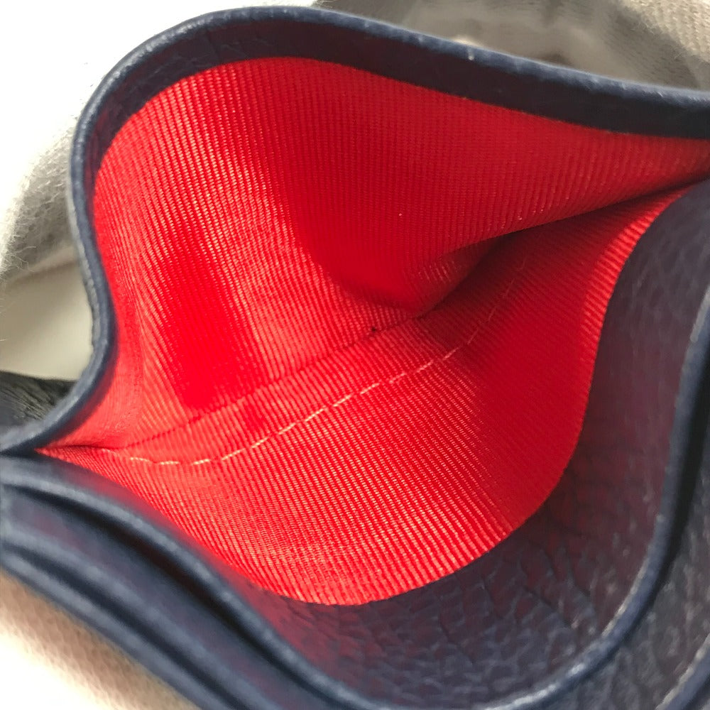 Christian Louboutin Card Case leather Navy CL logo