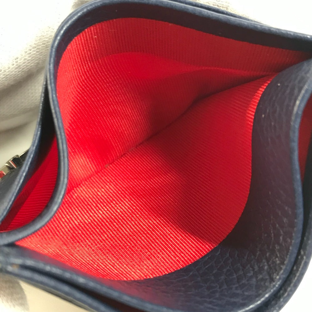 Christian Louboutin Card Case leather Navy CL logo