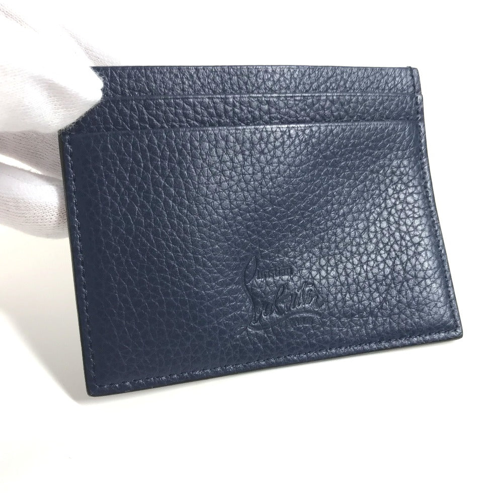 Christian Louboutin Card Case leather Navy CL logo