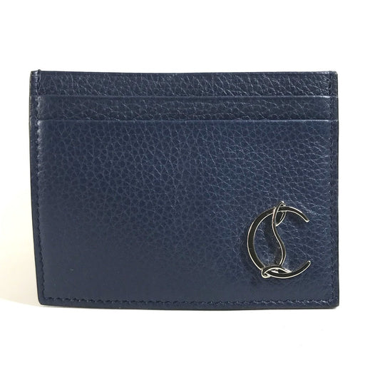 Christian Louboutin Card Case leather Navy CL logo