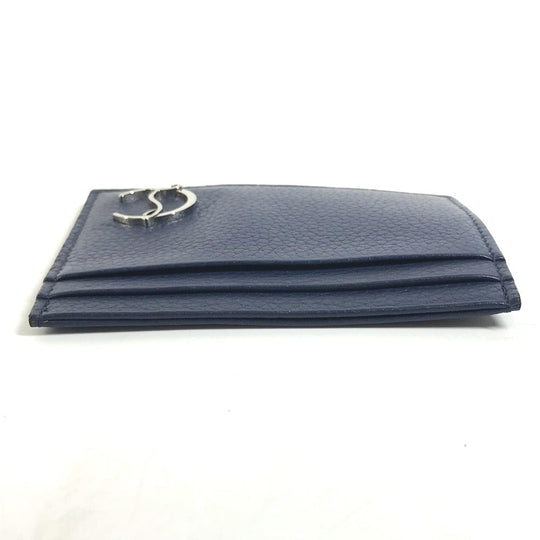Christian Louboutin Card Case leather Navy CL logo