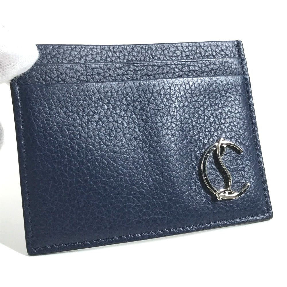 Christian Louboutin Card Case leather Navy CL logo