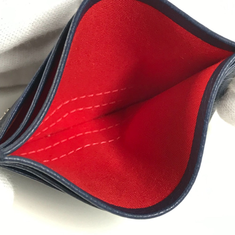 Christian Louboutin Card Case leather Navy CL logo