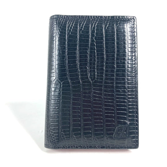 Christian Louboutin Card Case leather black Business Card Holder Pass Case CL logo mens Used Authentic
