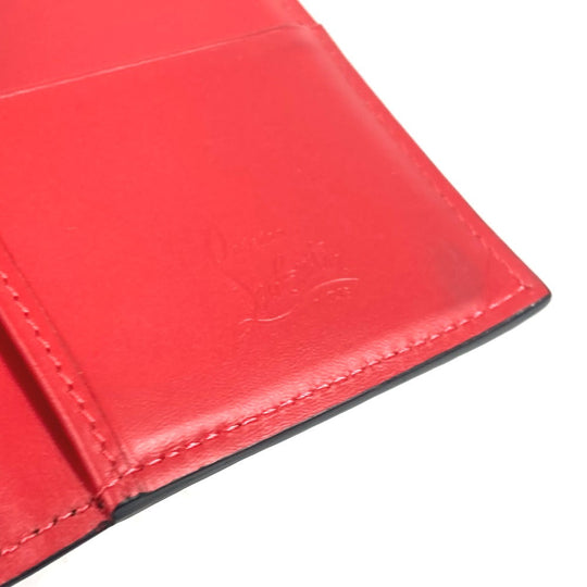 Christian Louboutin Card Case leather black Business Card Holder Pass Case CL logo mens Used Authentic
