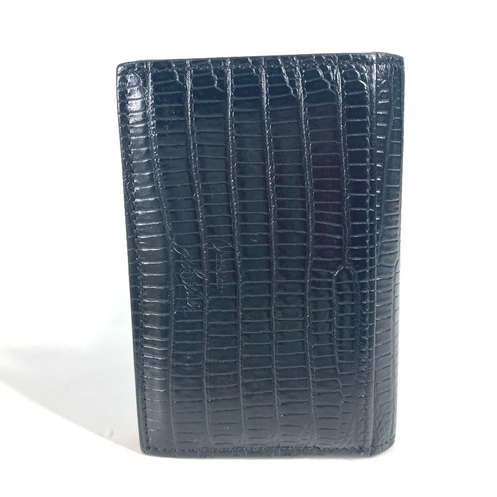 Christian Louboutin Card Case leather black Business Card Holder Pass Case CL logo mens Used Authentic