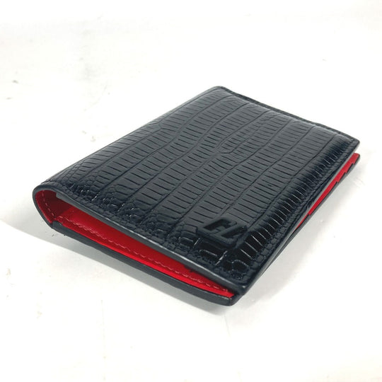 Christian Louboutin Card Case leather black Business Card Holder Pass Case CL logo mens Used Authentic