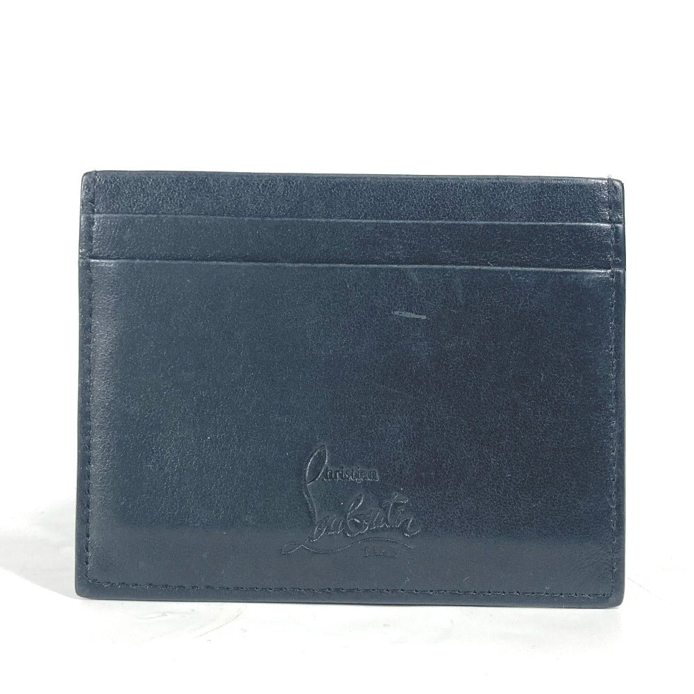 Christian Louboutin Card Case leather black Studs mens(Unisex) Used Authentic