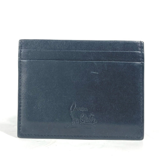 Christian Louboutin Card Case leather black Studs mens(Unisex) Used Authentic