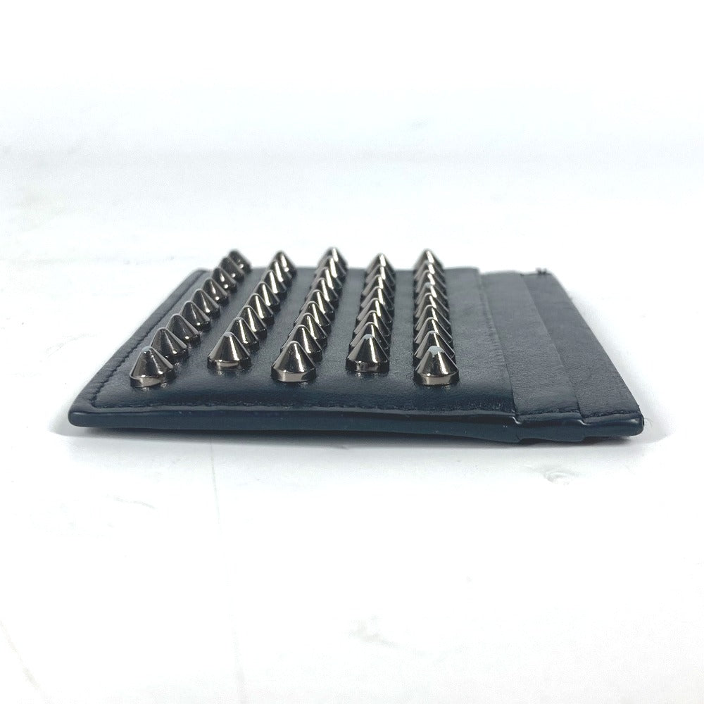 Christian Louboutin Card Case leather black Studs mens(Unisex) Used Authentic