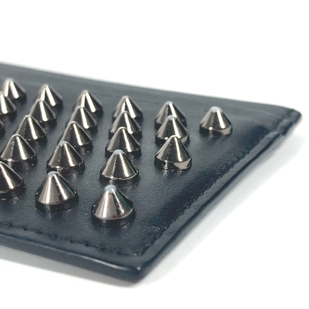 Christian Louboutin Card Case leather black Studs mens(Unisex) Used Authentic