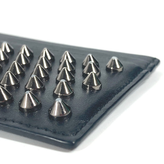 Christian Louboutin Card Case leather black Studs mens(Unisex) Used Authentic