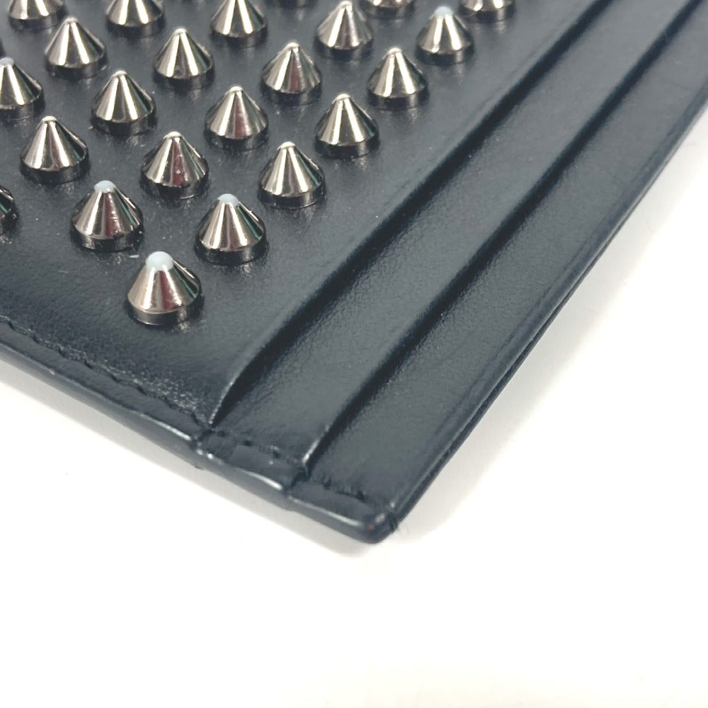 Christian Louboutin Card Case leather black Studs mens(Unisex) Used Authentic