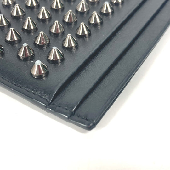 Christian Louboutin Card Case leather black Studs mens(Unisex) Used Authentic