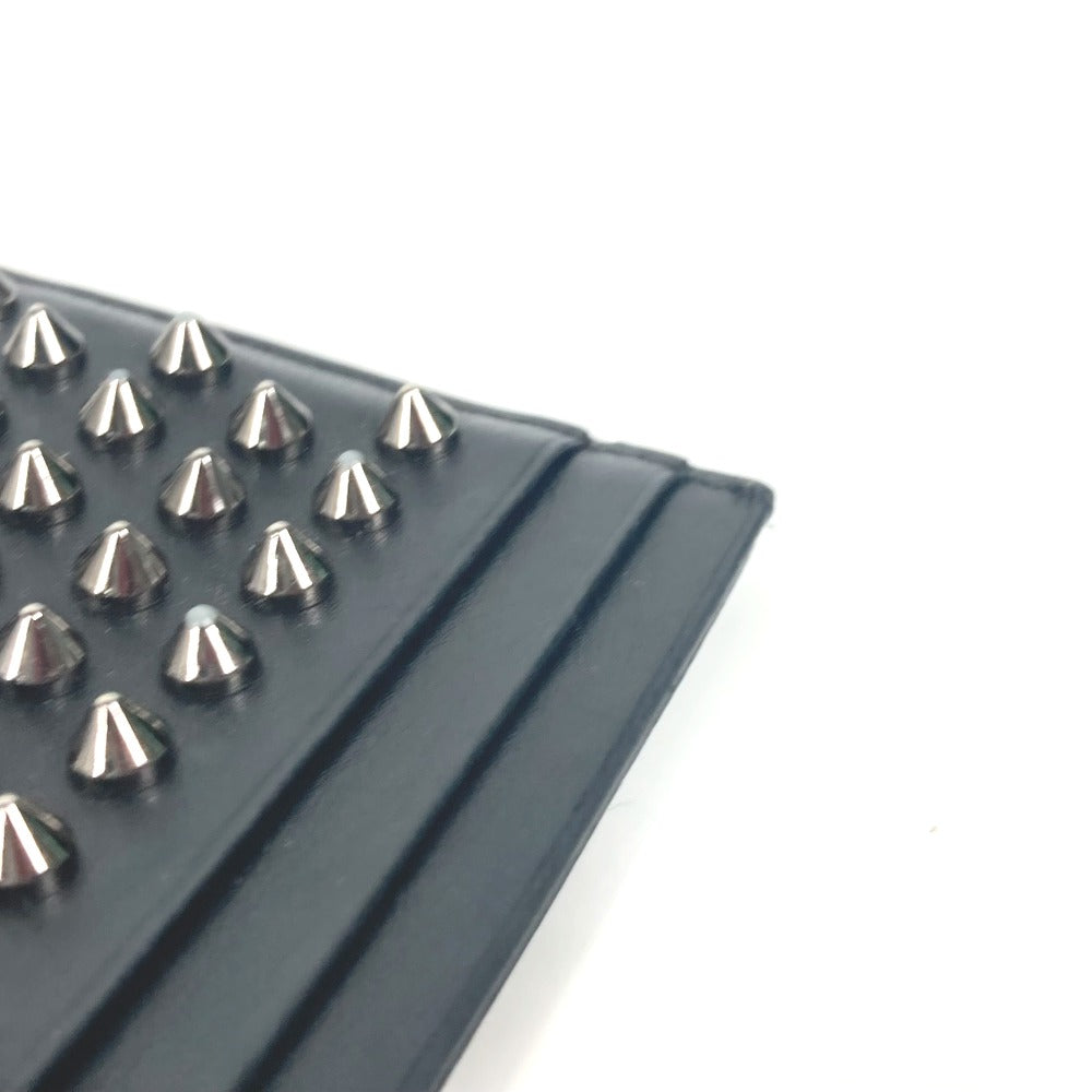Christian Louboutin Card Case leather black Studs mens(Unisex) Used Authentic