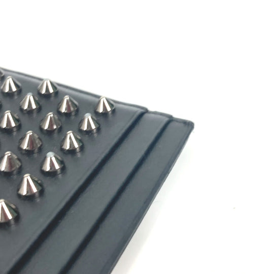 Christian Louboutin Card Case leather black Studs mens(Unisex) Used Authentic