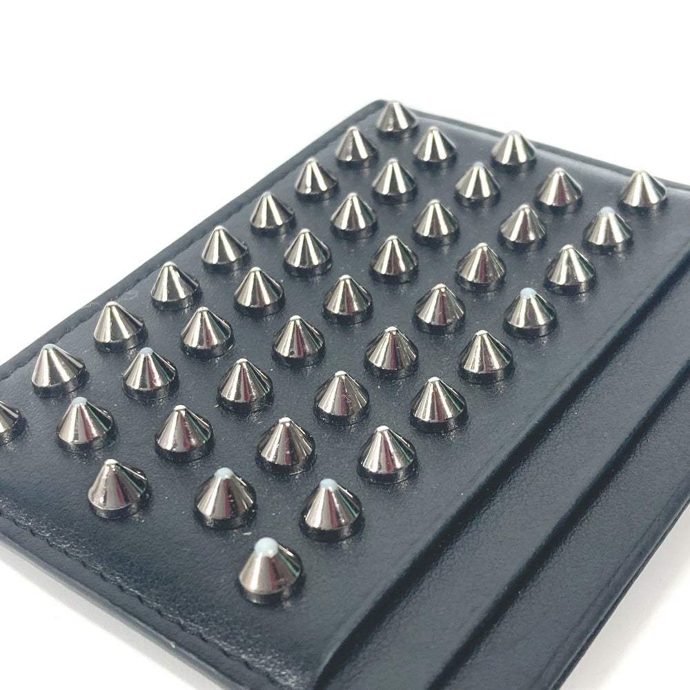 Christian Louboutin Card Case leather black Studs mens(Unisex) Used Authentic