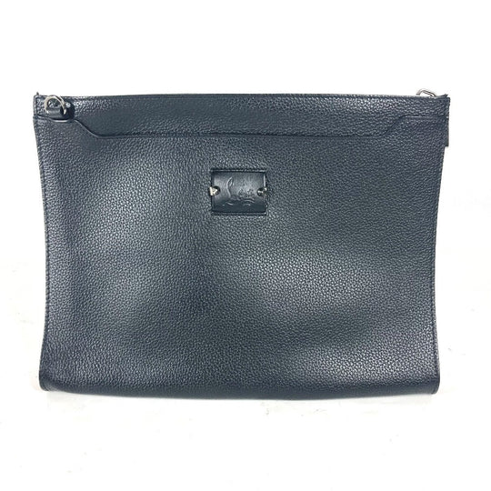 Christian Louboutin Shoulder Bag leather black Crossbody logo SKY Sky mens Used Authentic